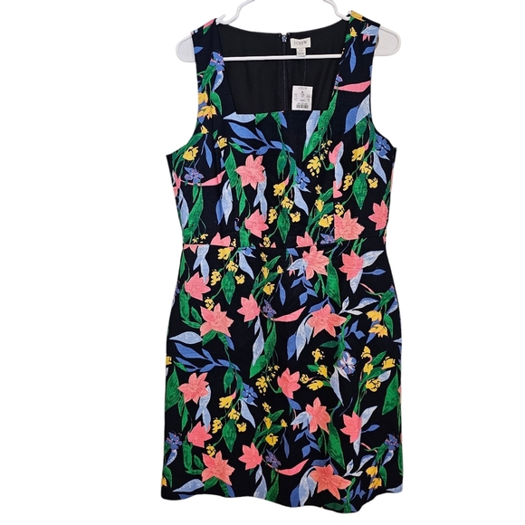 J.crew Floral Square Neckline Sheath Sleeveless Dress - Picture 1 of 6